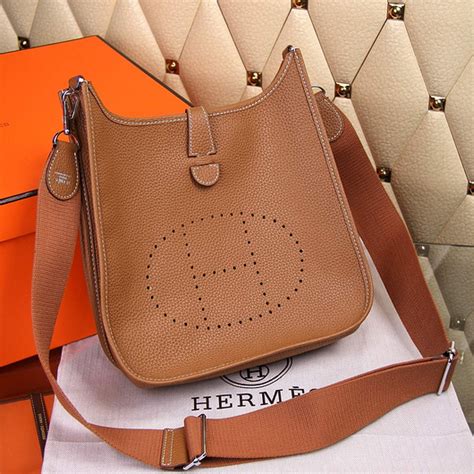 hermes brown sling bag|Hermes evelyne crossbody bags.